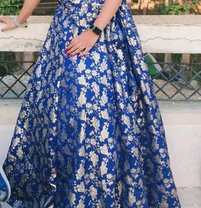Elegant Blue Floral Dress