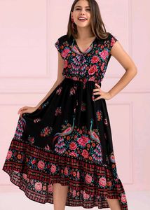 I. Floral Print Maxi Dress