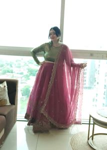 Pink Embroidered Lehenga