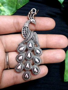 Antique Silver Peacock Earnings