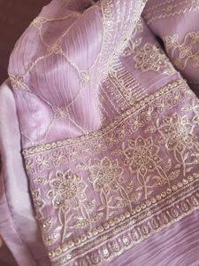 Customised Crushed Silk Suit Set Lavender💜