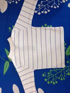 Striped Long Sleeve Polo Top