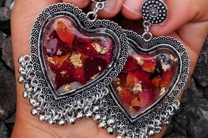 resin red rose jumka in best price