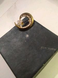 Beautiful Golden Broch With White Stone