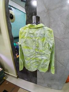 Lime Green Tie-Dye Button-Up