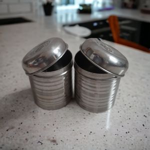 2 NEW 6&#34; Tea And Sugar Steel Container