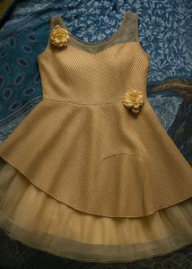 Nude Textured Fit &amp; Flare Party Dress