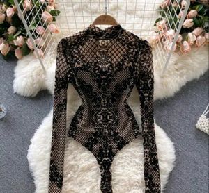 Viral Black and beige Floral Design Bodysuit