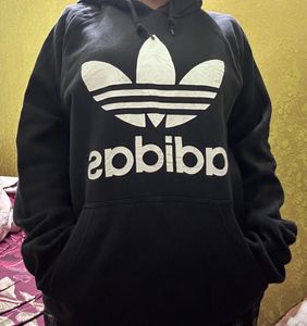 unisex Adidas Black Logo Hoodie
