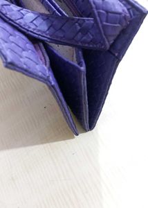 Purple Woven Design Handbag