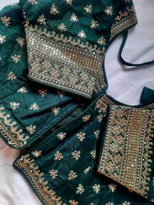 Emerald Green Embellished Saree Blouse