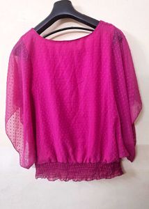 Hot Pink Sheer Top
