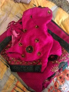 Old Pink Embroidered Saree