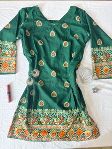 Green Printed Short Kurti