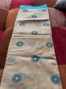 Cream Blue Mukesh Work Saree