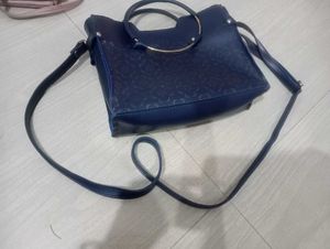 Combo Nevy Blue Handbags &amp; Nude Siling Bag
