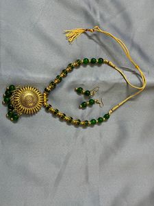 This Is Kashmiri Jewellery Set From Kashmir Gold With Emerald Green It’s Really Beautiful Un Used