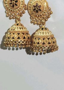 Gold Jhumka Earrings
