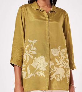 Floral Olive Green Shirt