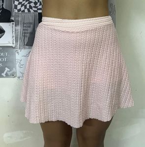 Pink Skirt With Attached Shorts Inside