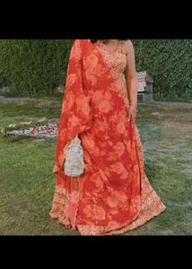Red Floral Lehenga Choli