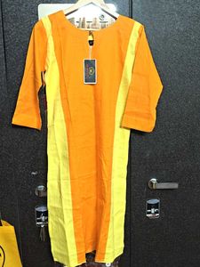 Stylish Orange & Yellow Kurti