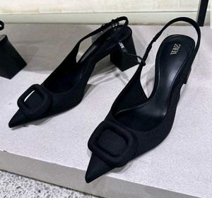 Zara Black Block Heel