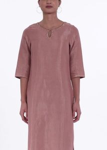 W Mauve Embroidered Kurta