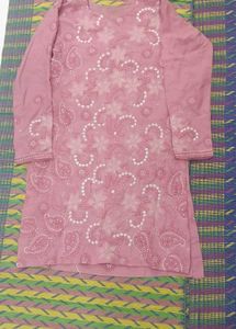 Pink Embroidered Kurta