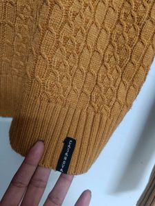 Mustard V-Neck Knit Sweater