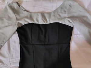 Elegant Black &amp; Gray Sheath Dress