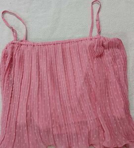 AND Pink Pleated Cami Top