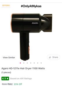 Agaro Hair Dryer HD-1211e New Full Warrenty Availa