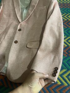 Pink Herringbone Blazer