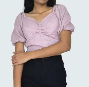 Purple Puff Sleeve Top