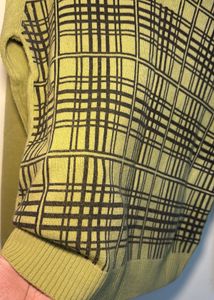 Green Plaid V-Neck Sweater