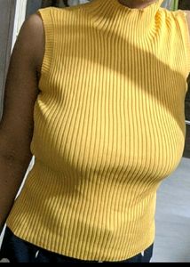 Women Stretchable Knitted Ribbed Top