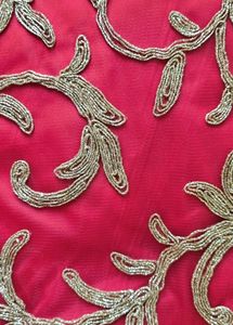 Red &amp; Gold Embroidered Dress