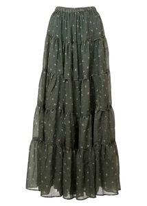 Tiered Floral Skirt