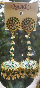 Grenn long jhumka