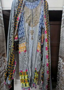 combo Embroidered Ethnic Kurta &amp; Dupatta Set