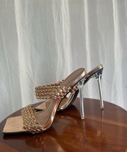 Gold Woven Heels