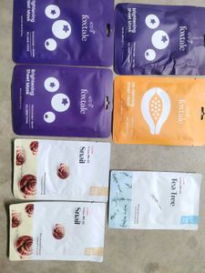 Pack Of 7 ❤️ Korean Sheet Masks and Foxtale Sheets