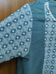 Green Printed Kurta
