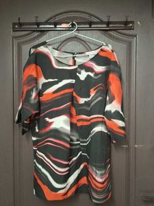 Stylish Abstract Print And Off Shoulder Top