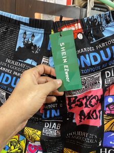 Shien Newspaper Print Short Skirt