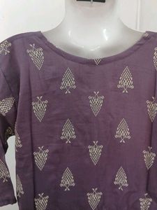 Elegant Purple Printed Kurta