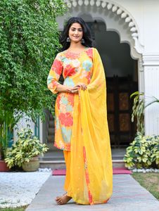Floral Printed Kurta Set with Dupatta