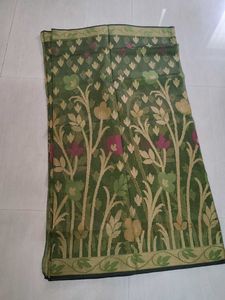 Green Cotton Saree🌿