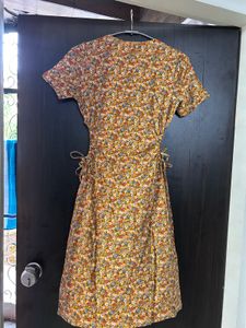 Floral side cutout dress